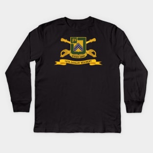 16th Cavalry Regiment w Br - Ribbon Kids Long Sleeve T-Shirt